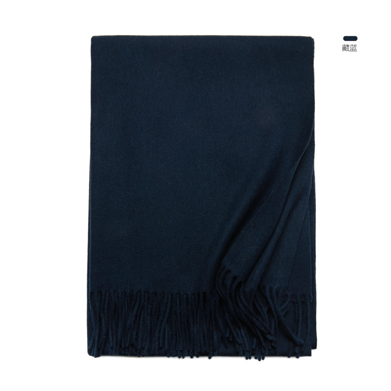 Inner Mongolia new new color solid color wool scarf women's autumn and winter warm cold-proof shawl two-in-one