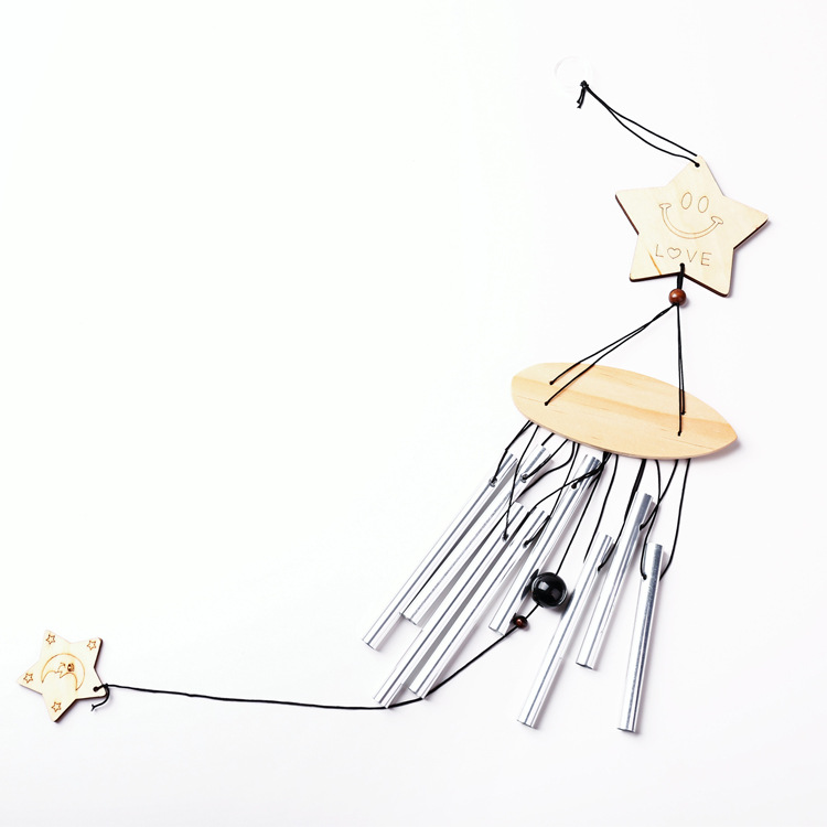 AM375 Metal Tube Wooden Wind Chime Home Decoration Hanging Ornament Craft Gift Birthday Blessing Gift