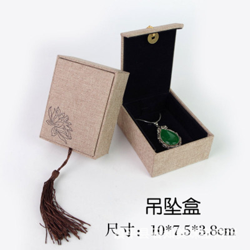Jewelry Jade Jewelry Box Linen Tassel Hand Piece Pendant Box Jade Bracelet Box