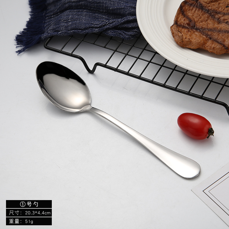 1010 stainless steel spoon household eating pointed spoon children tableware restaurant long handle coffee stirring spoon dessert spoon