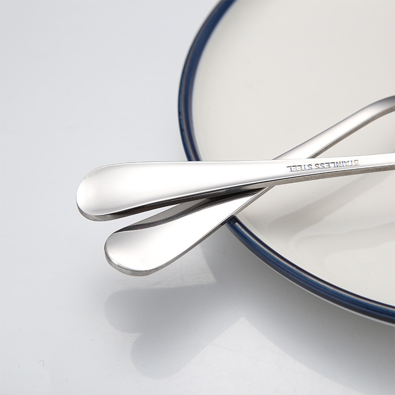 1010 stainless steel spoon household eating pointed spoon children tableware restaurant long handle coffee stirring spoon dessert spoon