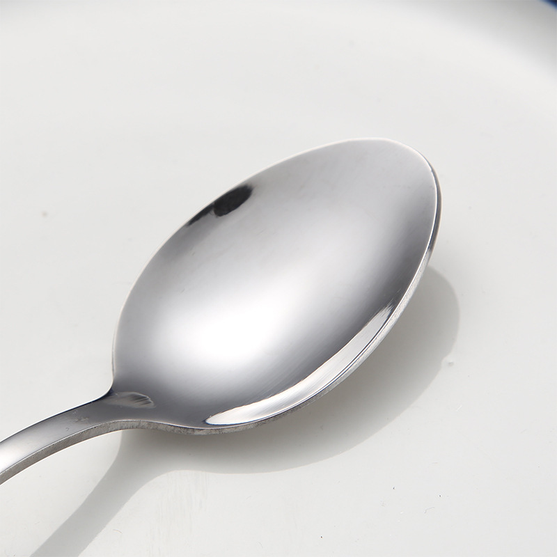 1010 stainless steel spoon household eating pointed spoon children tableware restaurant long handle coffee stirring spoon dessert spoon