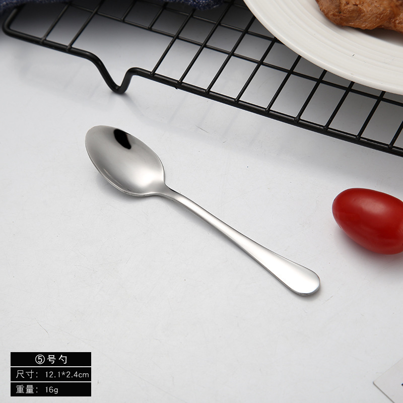 1010 stainless steel spoon household eating pointed spoon children tableware restaurant long handle coffee stirring spoon dessert spoon