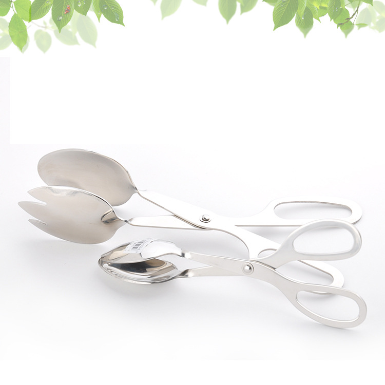 Stainless Steel Salad Tongs Kitchen Tool BBQ Tongs Restaurant Bread Tongs Buffet Tongs