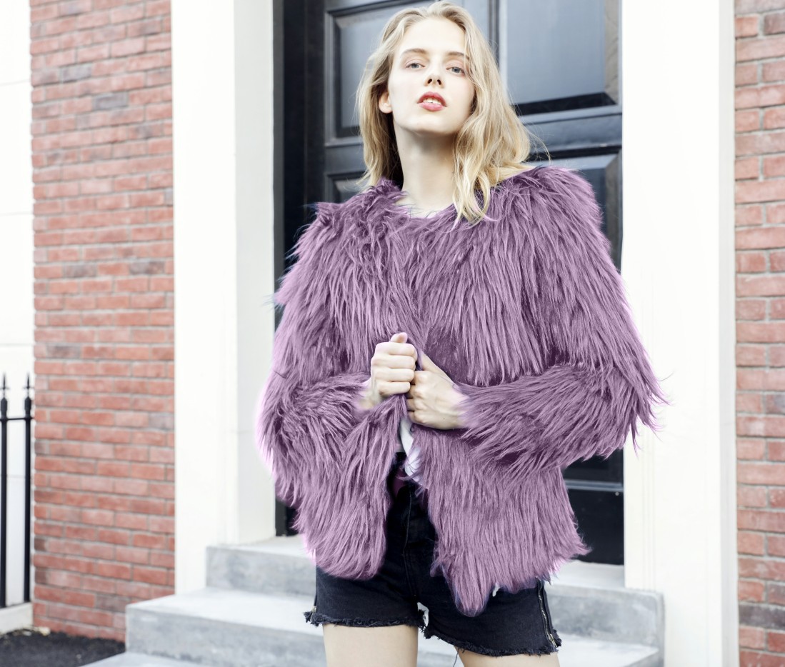 Plus size faux fur coat jacket faux fur Haining faux fur style