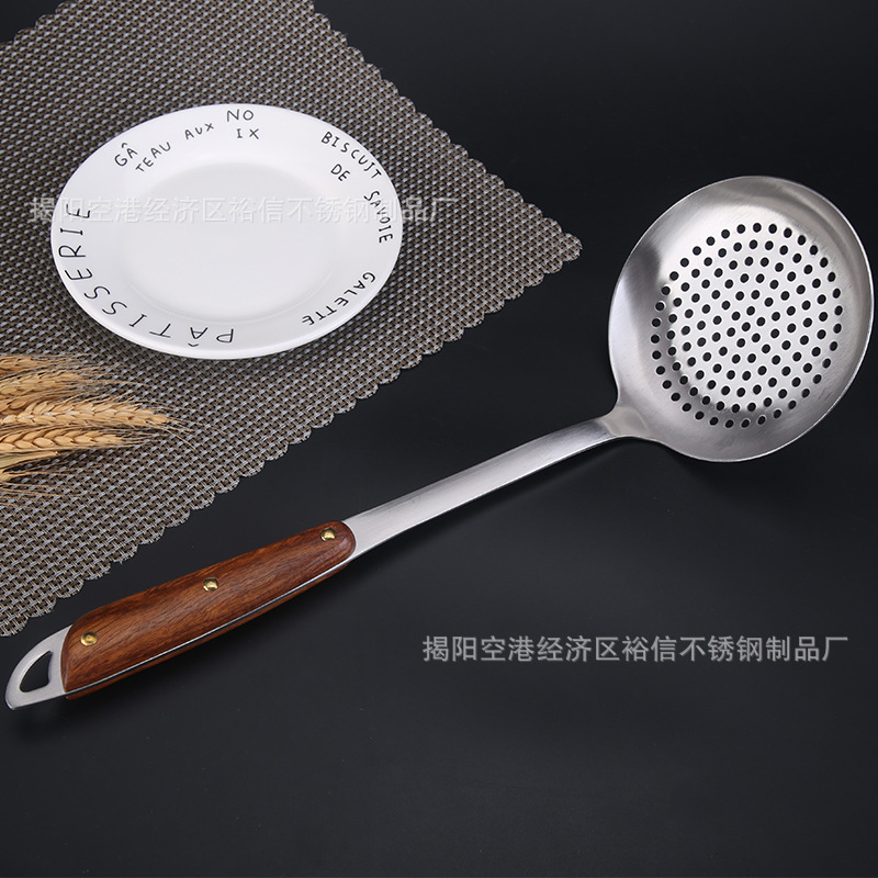 304 stainless steel wood handle kitchen tools, rosewood spatula, soup spoon, colander, kitchen household kitchen tools