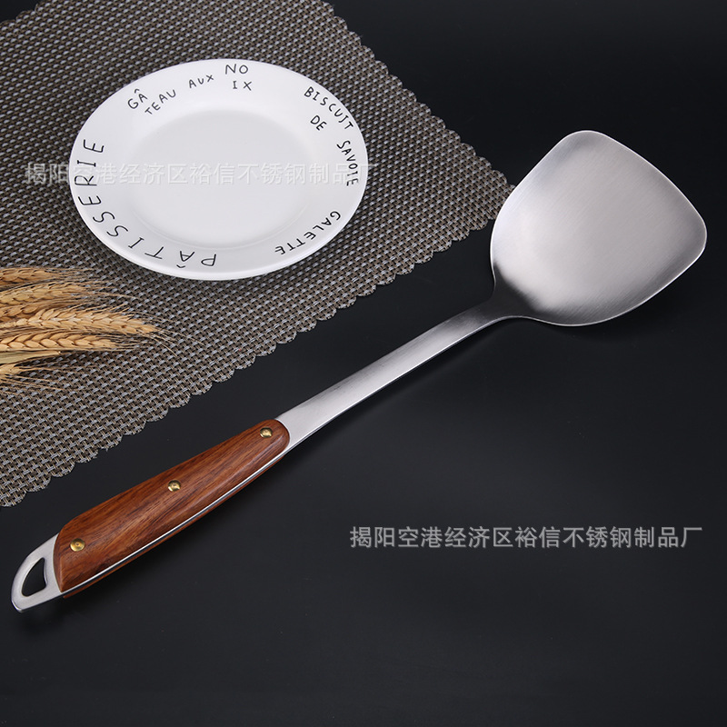 304 stainless steel wood handle kitchen tools, rosewood spatula, soup spoon, colander, kitchen household kitchen tools