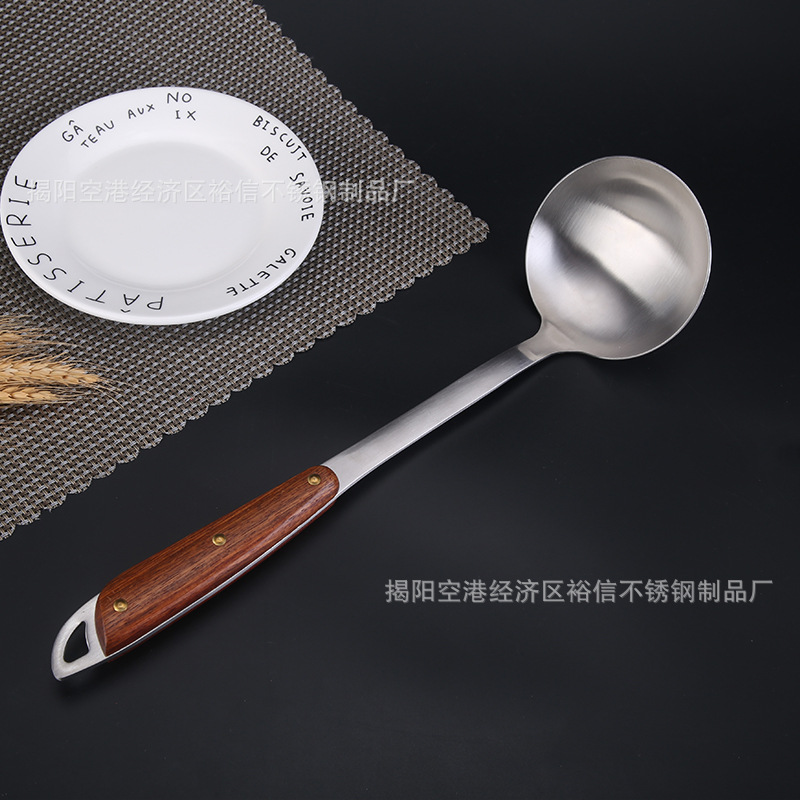 304 stainless steel wood handle kitchen tools, rosewood spatula, soup spoon, colander, kitchen household kitchen tools