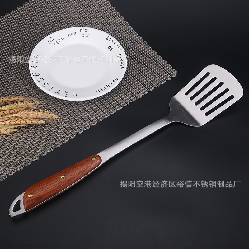 304 stainless steel wood handle kitchen tools, rosewood spatula, soup spoon, colander, kitchen household kitchen tools