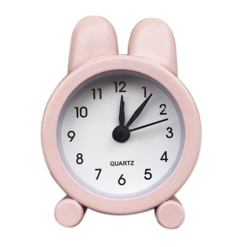 Metal Mini Alarm Clock Cute Little Rabbit Cartoon Small Alarm Clock Children Student Desktop Clock