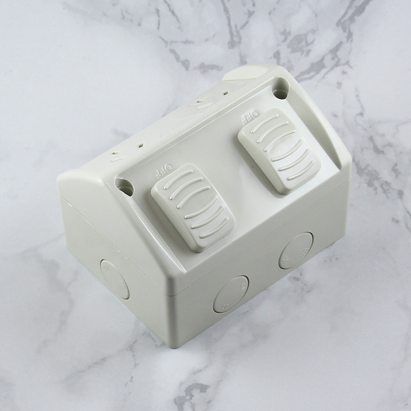 IP53 two-gang surface-mounted Australian 10A 15A power socket Australia SAA certified double socket with independent switch