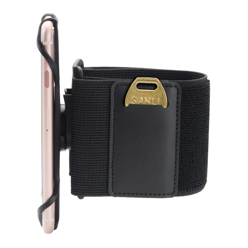 Outdoor Running Wrist Bag Sports Elastic Silicone Phone Wrist Strap 360 Rotating Detachable Design