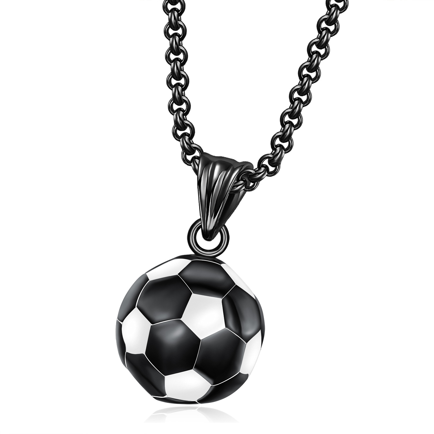 Men's Sports Stainless Steel Accessory Football Necklace Pendant Men's Football Necklace