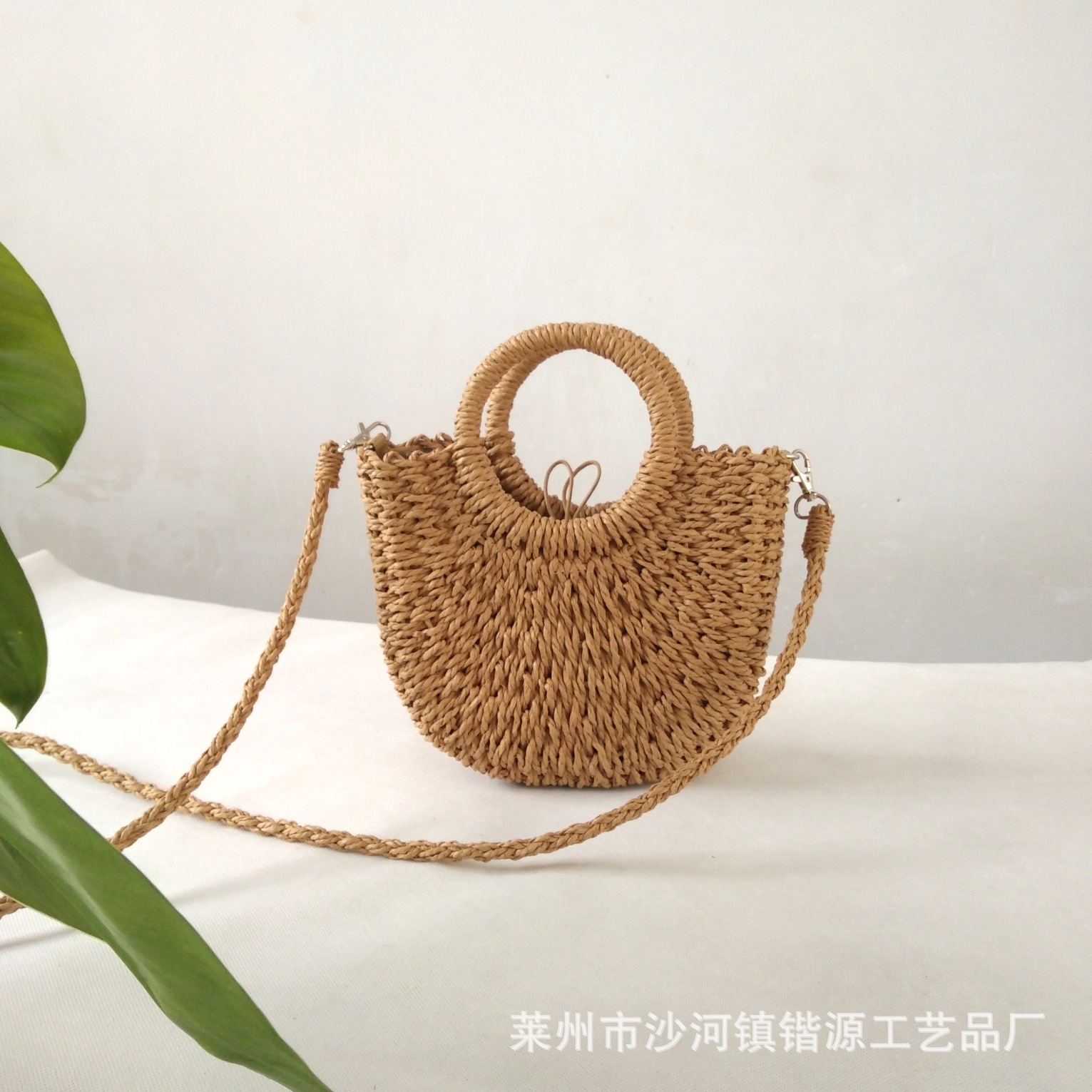 New basket bag women's summer niche single shoulder crossbody rattan woven gift straw woven bag handmade woven