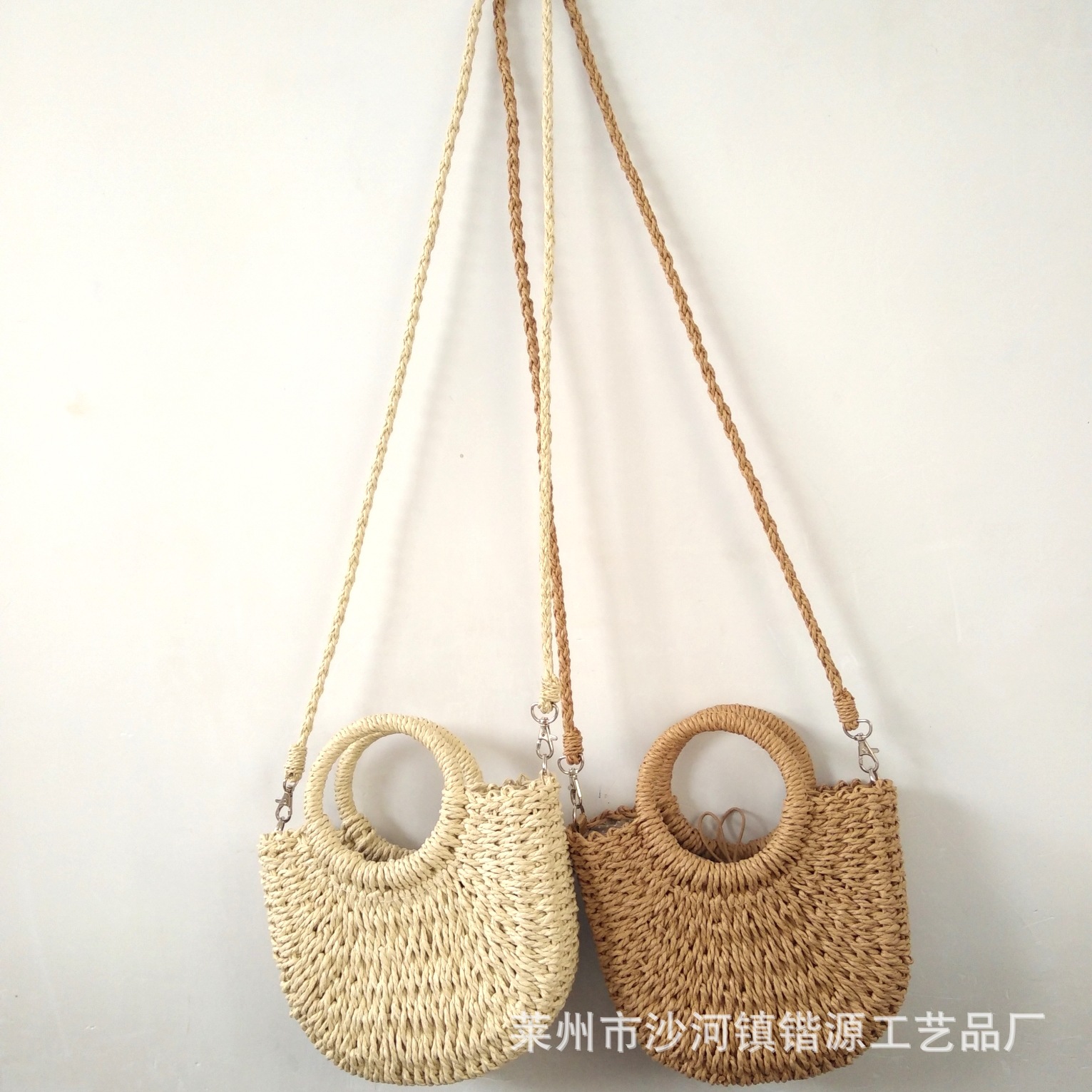 New basket bag women's summer niche single shoulder crossbody rattan woven gift straw woven bag handmade woven
