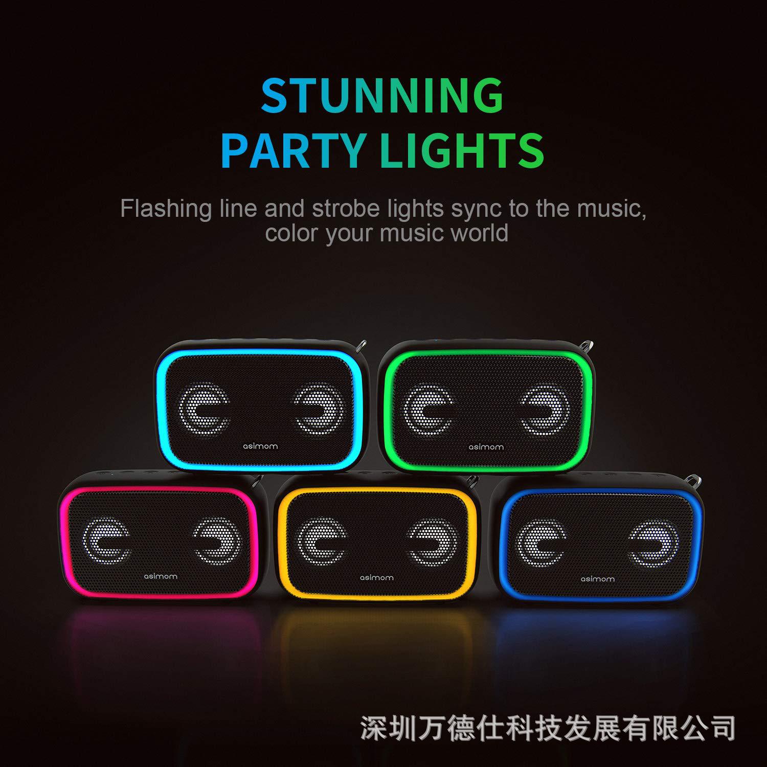 DOSS ASIMOM Bluetooth Speaker Subwoofer Outdoor Waterproof Light Speaker Card