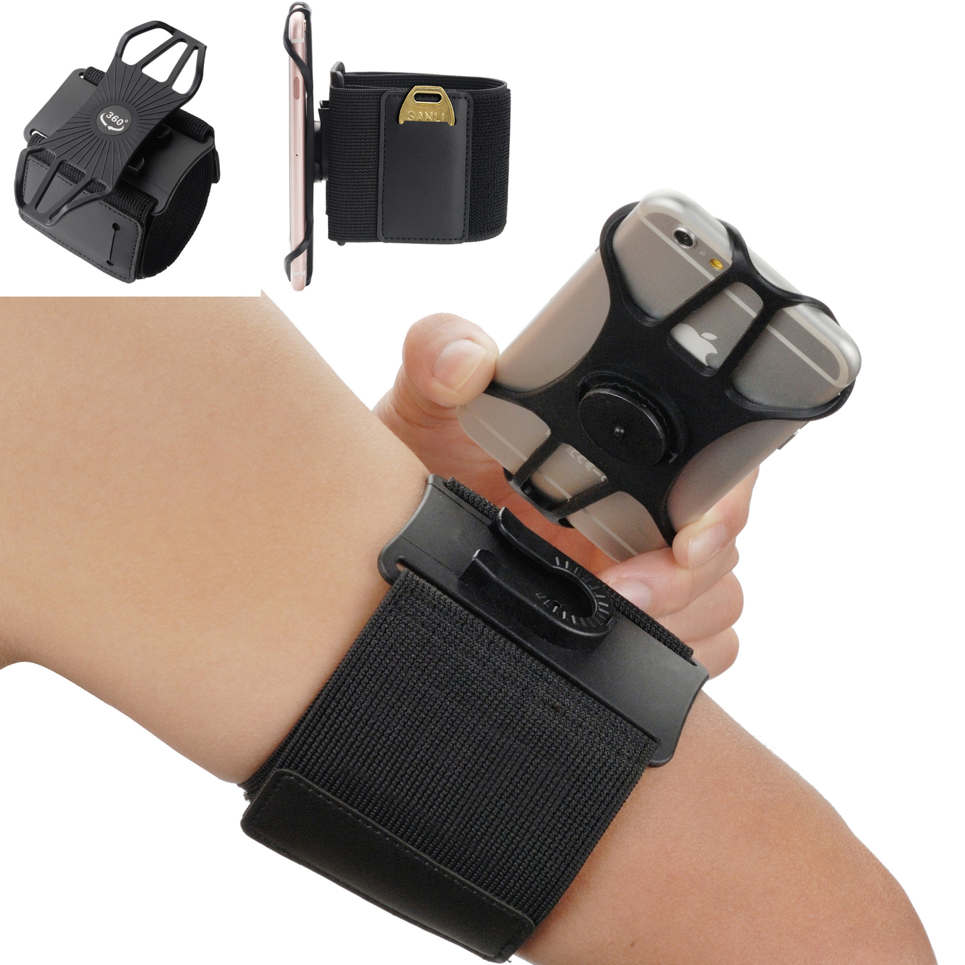 Detachable Phone Clip Sports Armband Supports Arm Wrist and Bike Bracket Three-in-One Combination