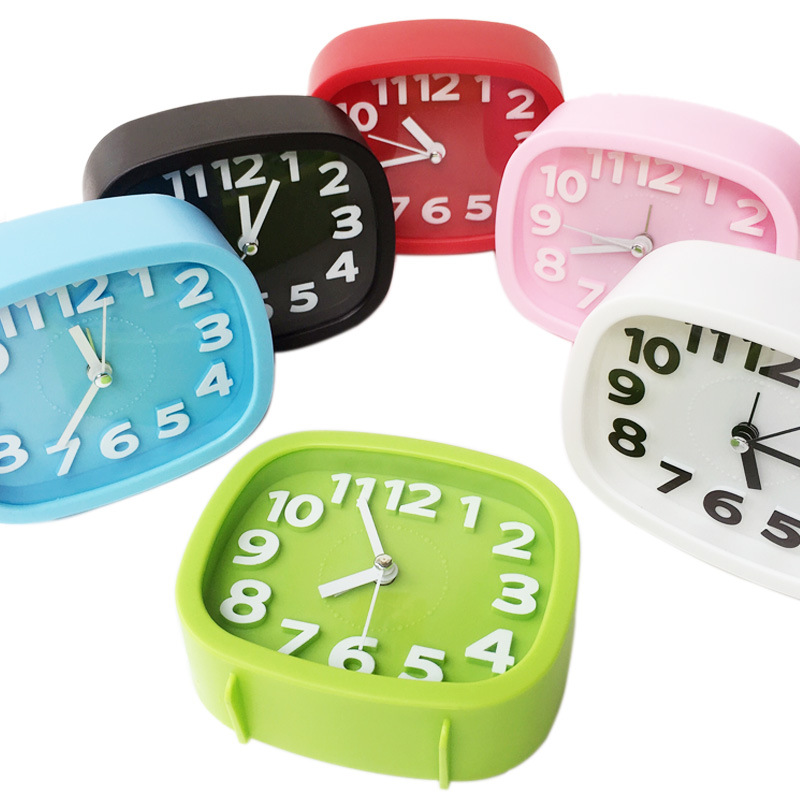 3D Digital Silent Small Alarm Clock Children Student Bedroom Desktop Clock