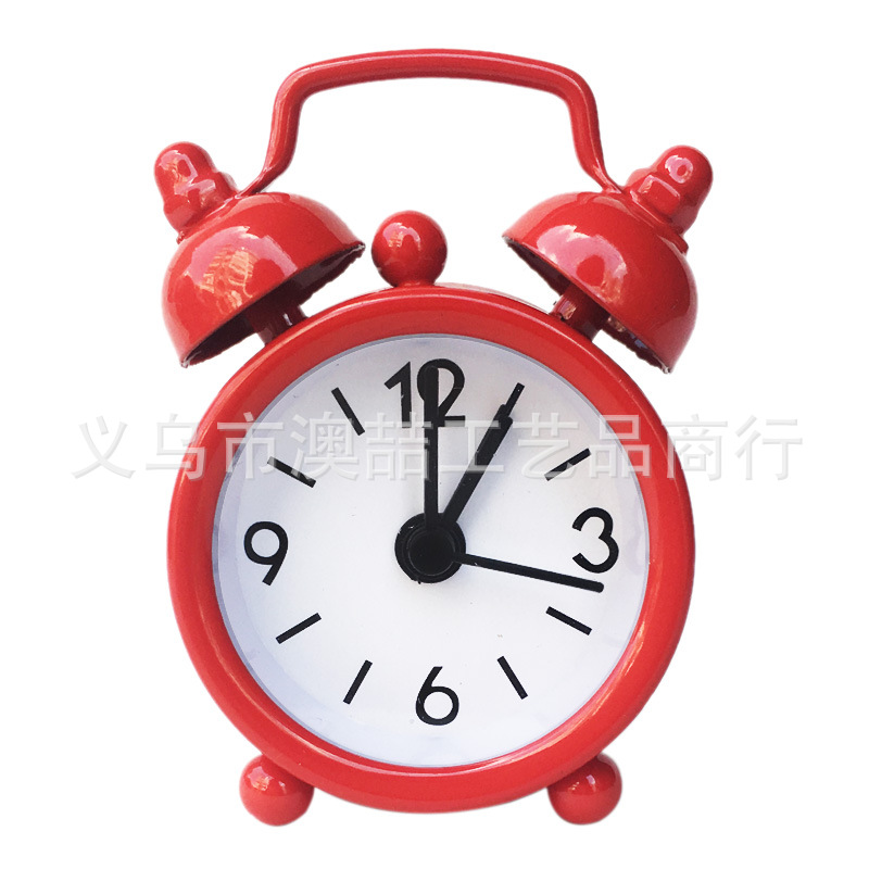 4cm Mini Metal Alarm Clock Student Children Gift Alarm Clock Electronic Clock Can Add Logo