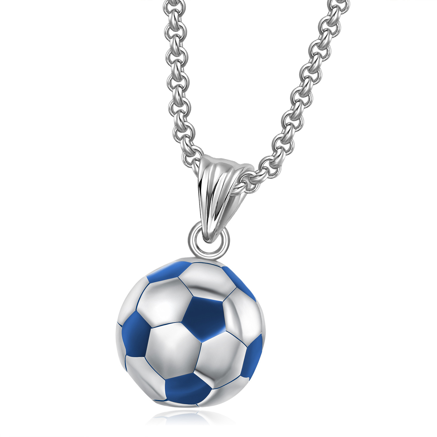 Men's Sports Stainless Steel Accessory Football Necklace Pendant Men's Football Necklace