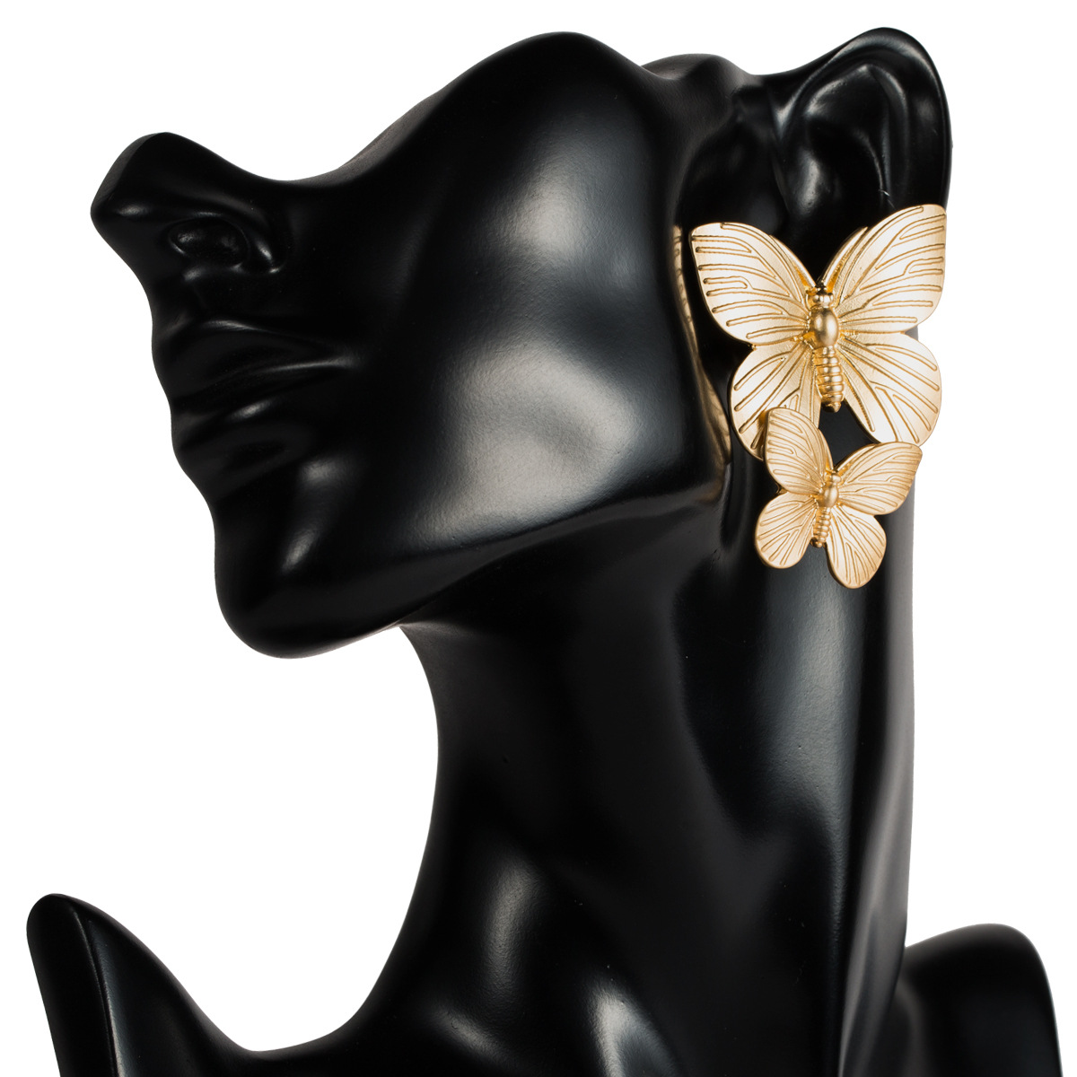 earrings new metal texture two butterfly earrings for women ear accessories