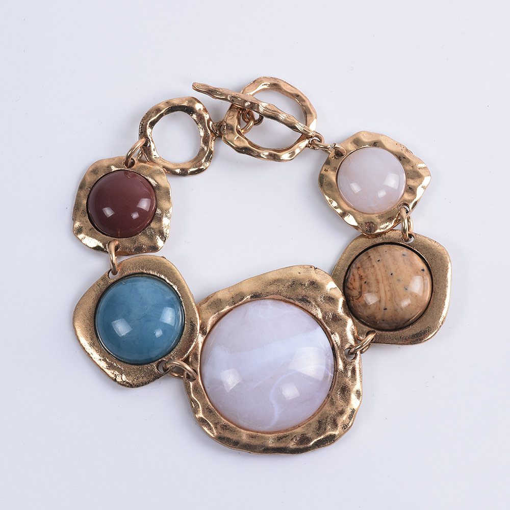 Big brand za bracelet geometric metal stone bangle bracelet