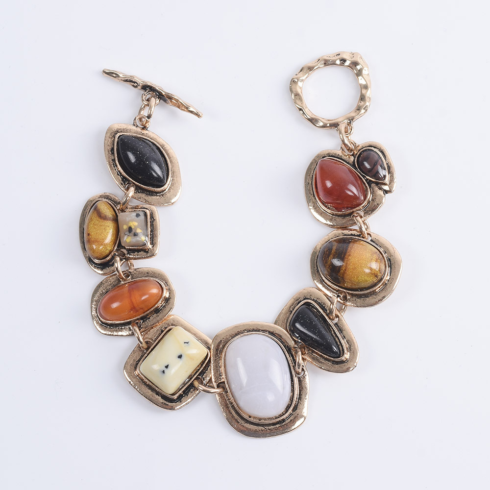 Big brand za bracelet geometric metal stone bangle bracelet