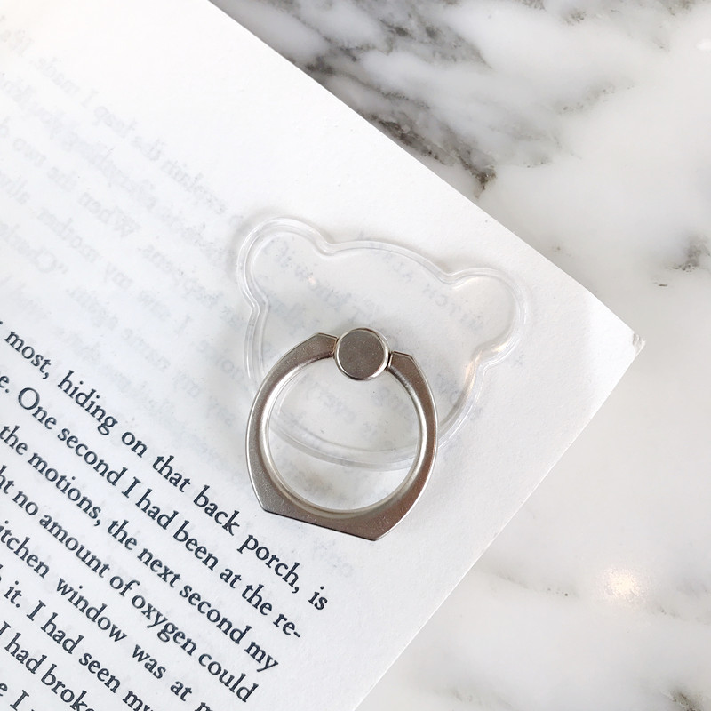 Transparent crystal ring bracket metal ring iRing lazy bracket acrylic PC transparent phone ring buckle