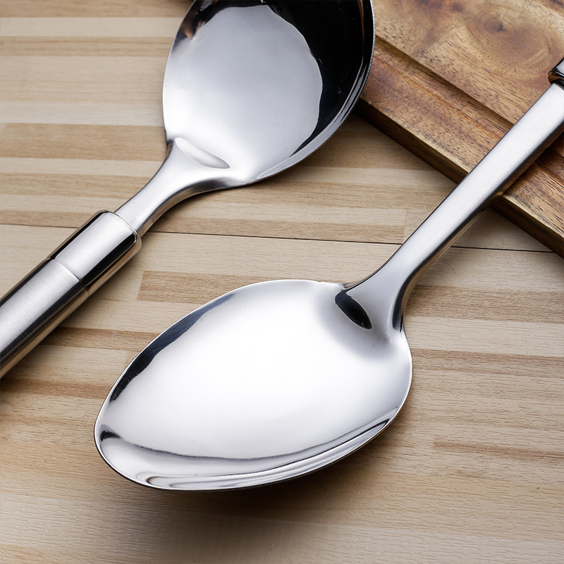 Stainless steel spatula, high temperature resistant, home cooking, soup spoon, hot pot slotted spoon, kitchen supplies, kitchenware, hotel customization
