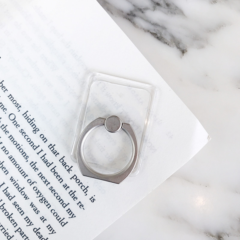 Transparent crystal ring bracket metal ring iRing lazy bracket acrylic PC transparent phone ring buckle