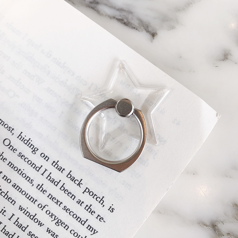 Transparent crystal ring bracket metal ring iRing lazy bracket acrylic PC transparent phone ring buckle