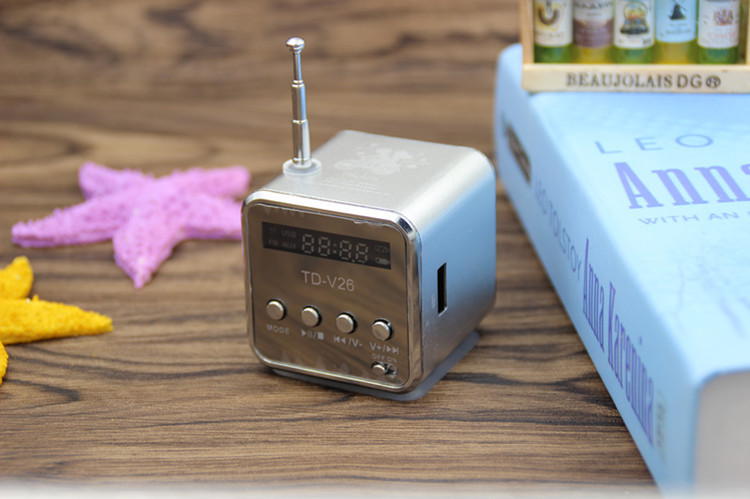 TD-V26 Portable Mini Bluetooth Speaker with Screen, Radio, MP3 Player, Speaker Card Slot