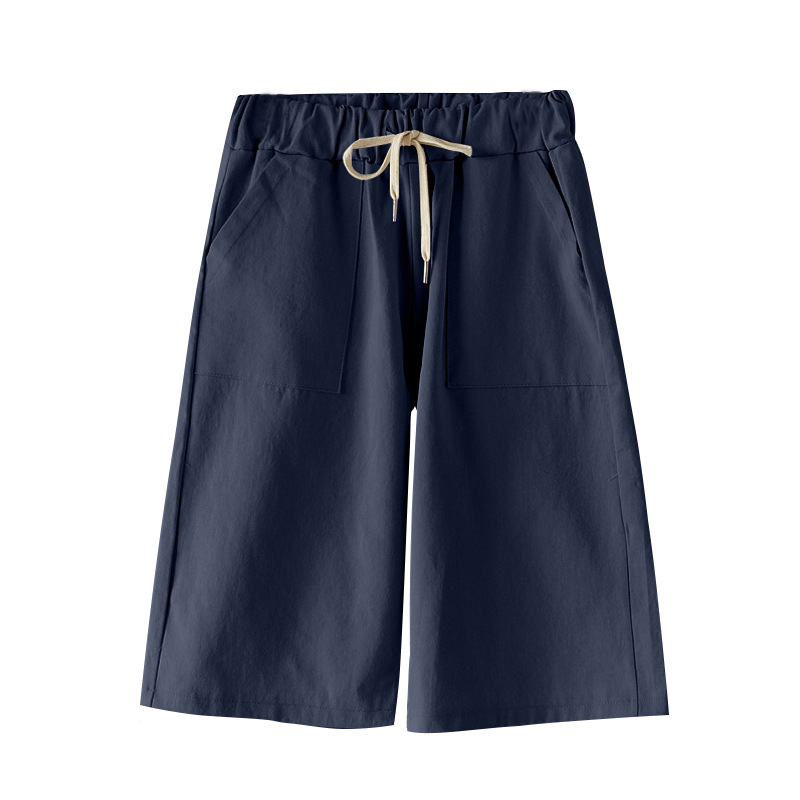 New shorts women summer thin high waist wide-leg 300 jin casual mid-length pants straight leg plus size elastic waist five-tenths pants women