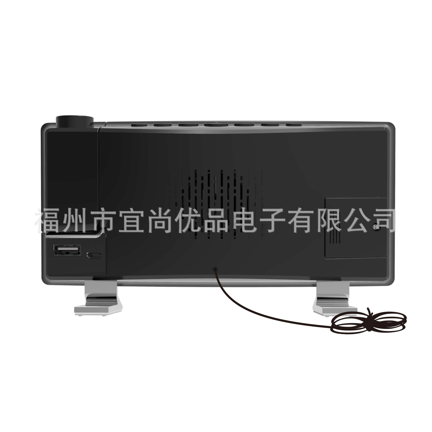Radio Projection Alarm Clock LED Display Electronic Clock Curved Screen Digital Alarm Clock