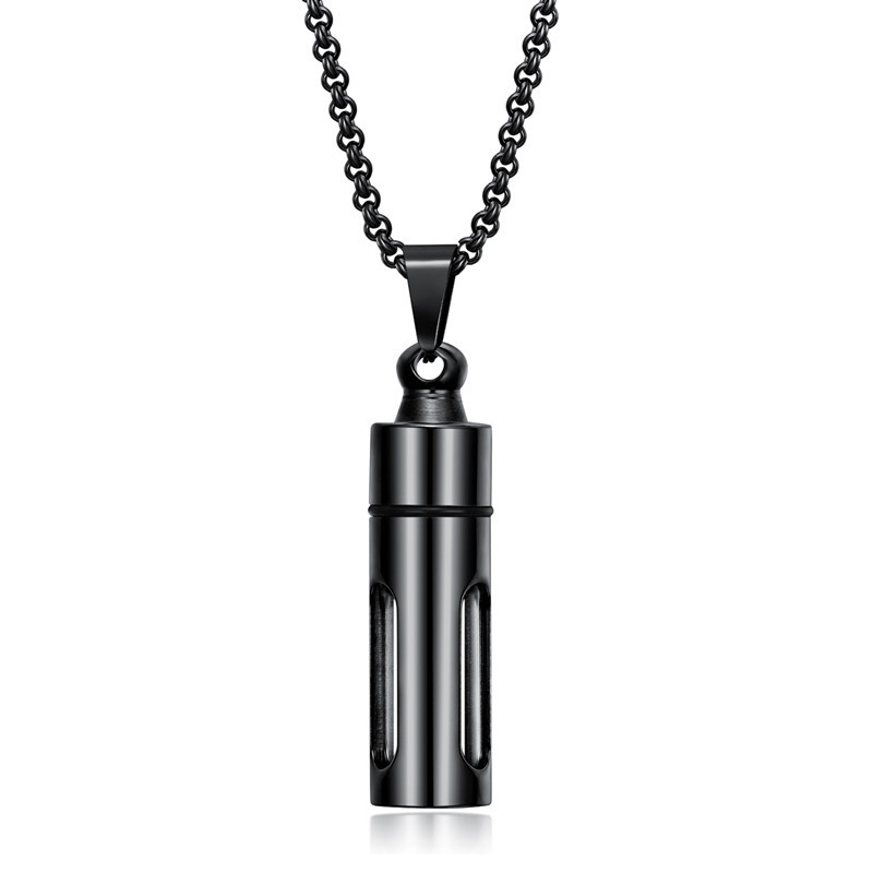 Essential Oil Perfume Bottle Scented Necklace Stainless Steel Openable Glass Pendant Women's Accessory Geometric