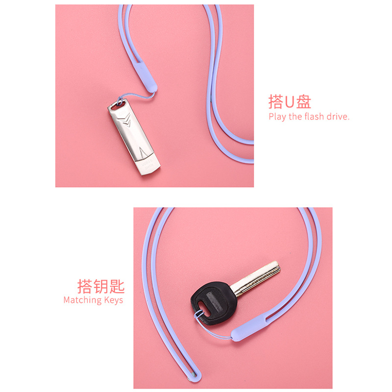 Silicone neck lanyard long lanyard multi-color 43cm anti-drop phone