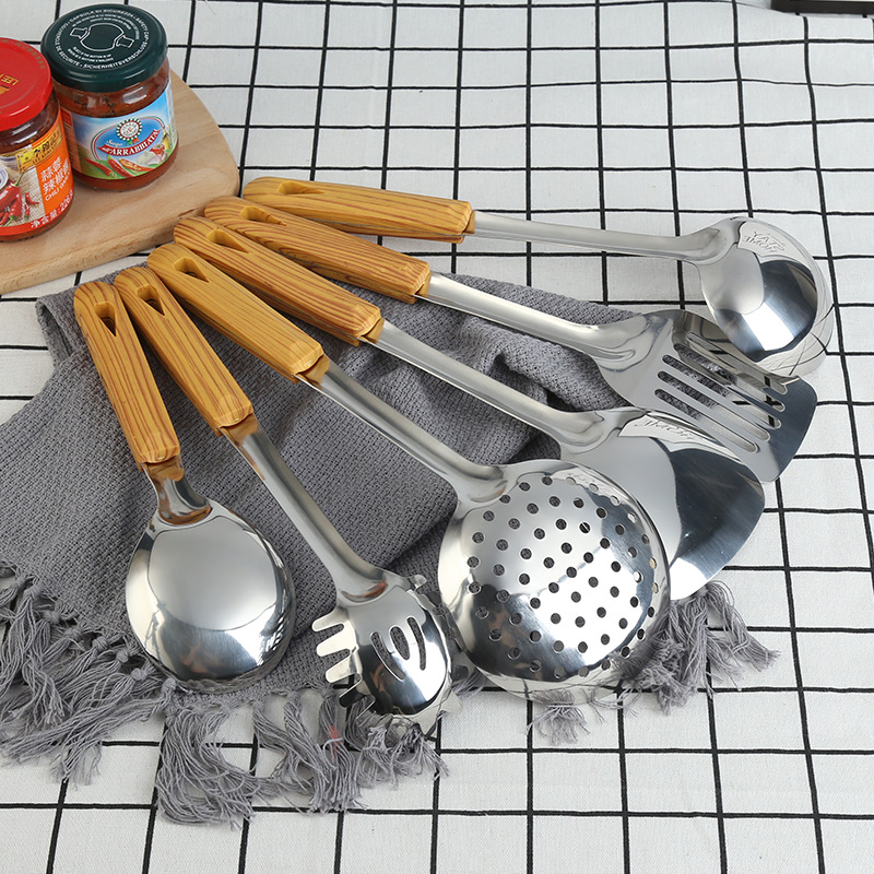201 stainless steel spatula, spoon set, kitchen utensils, home kitchenware set, high temperature resistant, hotel supplies, full set