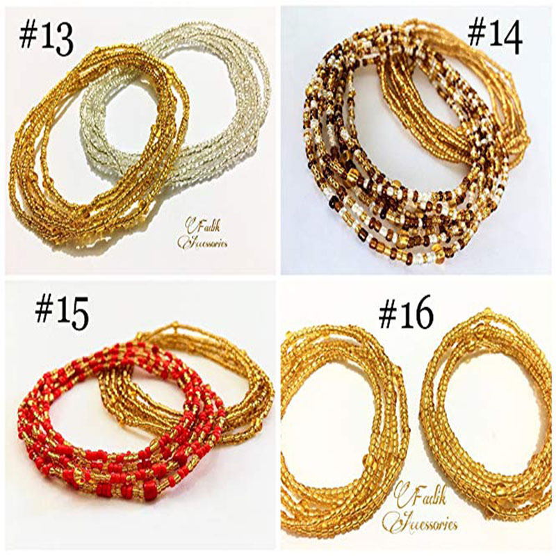 Beach Chain Double Chain 2-Piece Set Bikini Chain Belly Handmade Bead Waist Chain Jewelry Waist Bead Chain