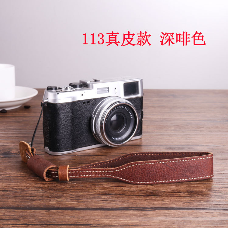 Applicable for RX100 ZV1 lx10 Leica C-LUX Wrist Strap Black Card 7 GR3 G7X2 Camera Genuine Leather Hand Strap