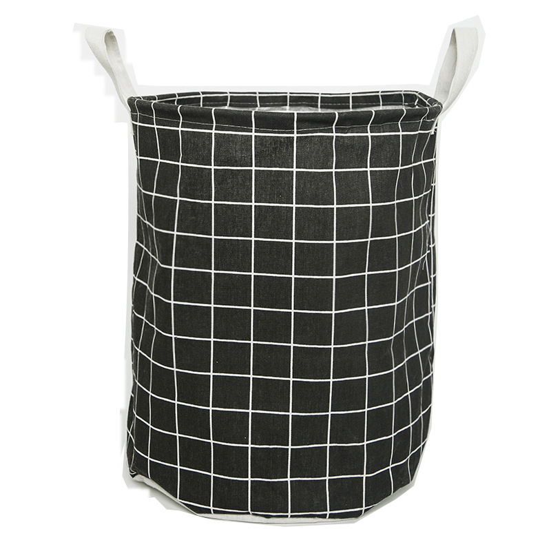 Simple Grid Storage Bucket, Foldable Laundry Basket, Fabric Storage Basket, Storage Box, Home Sundries Basket, Laundry Storage