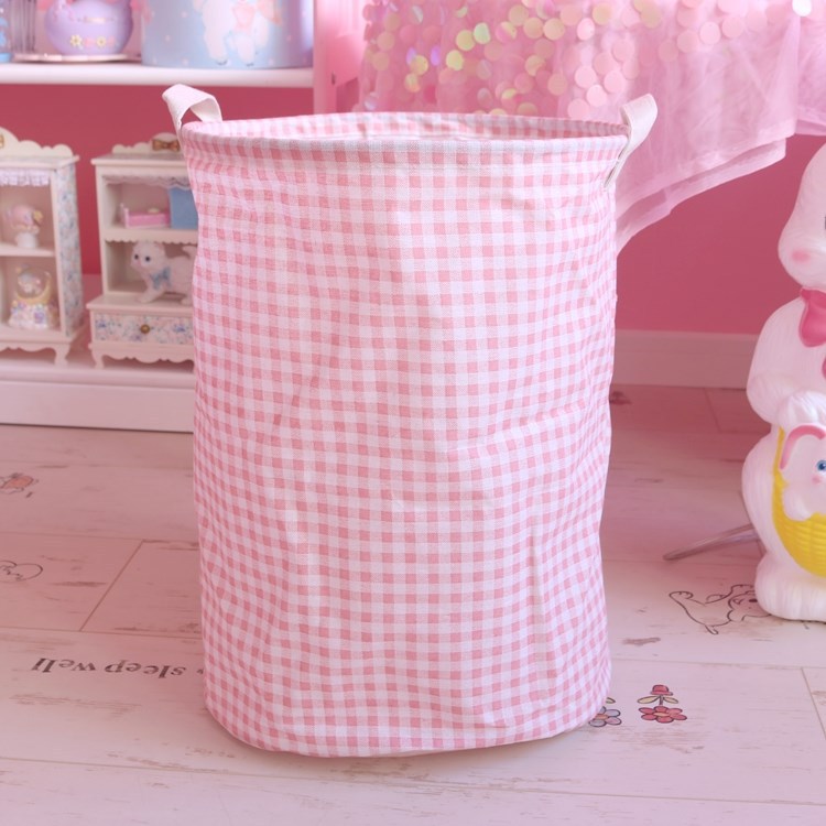 Simple Grid Storage Bucket, Foldable Laundry Basket, Fabric Storage Basket, Storage Box, Home Sundries Basket, Laundry Storage