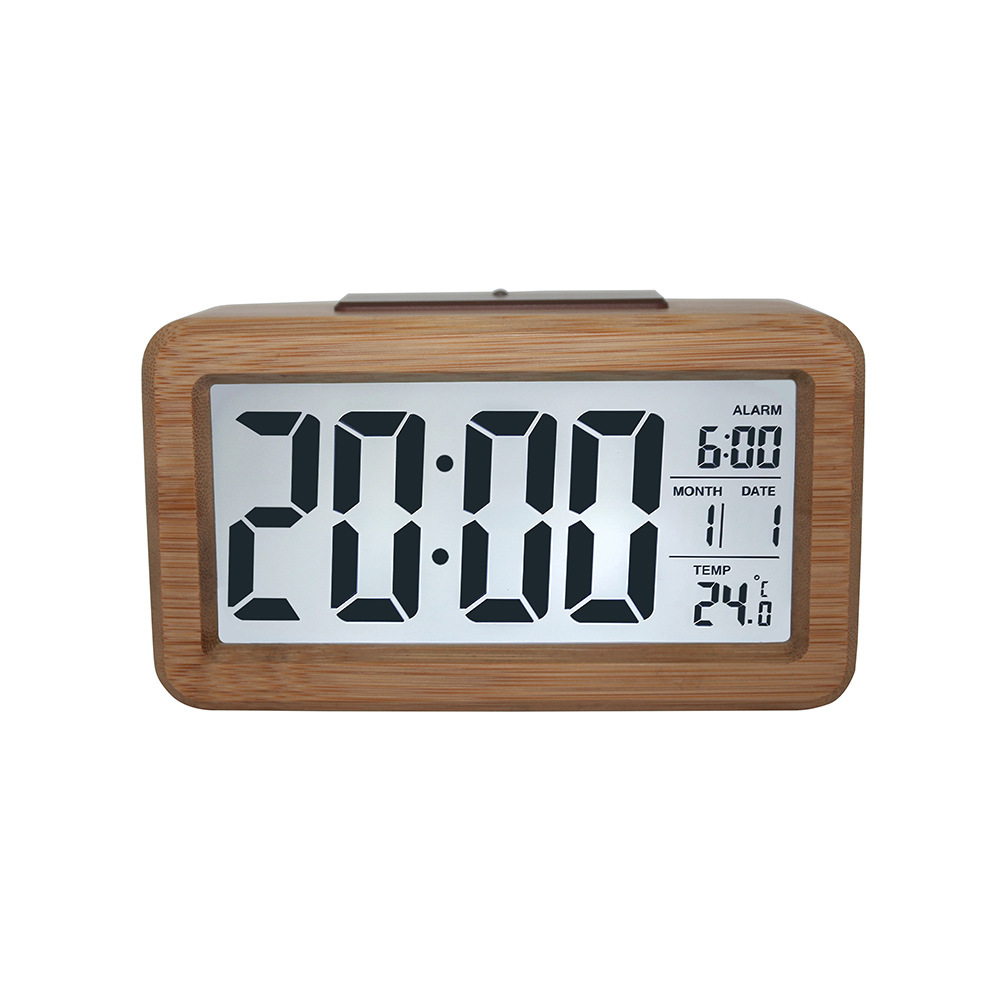 Simple Clock Electronic Clock Solid Wood Alarm Clock Electronic Gift Smart Clock 1902