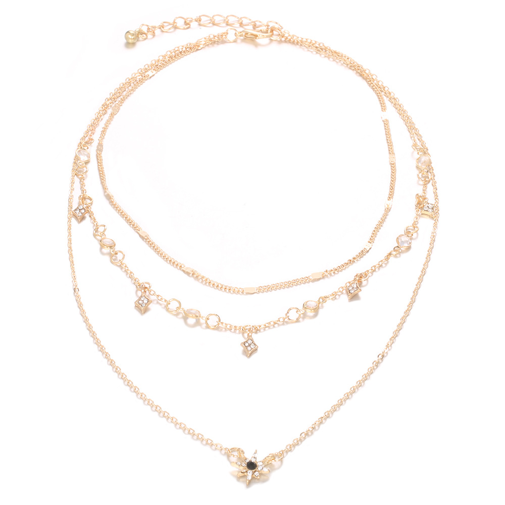 Popular New Women's Multi-Layer Star Pendant Necklace Handmade Necklace Combination