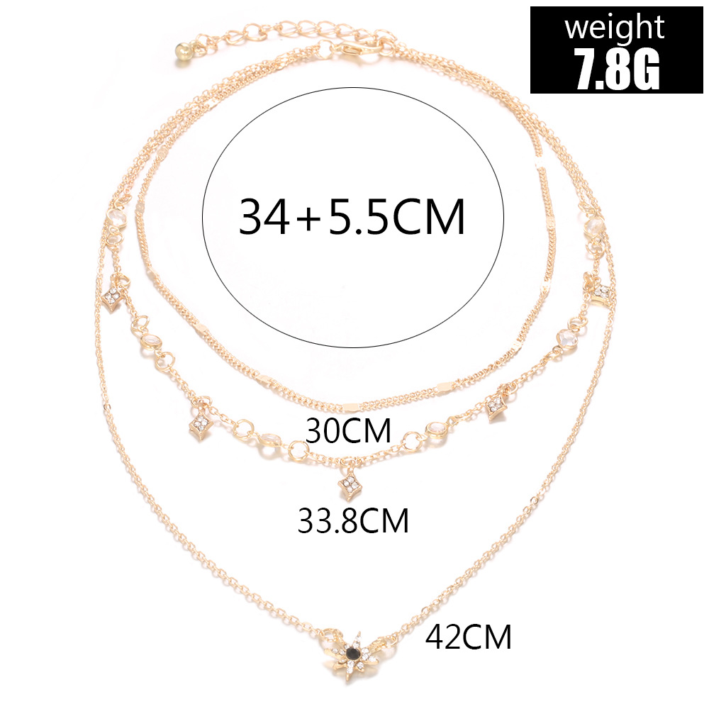 Popular New Women's Multi-Layer Star Pendant Necklace Handmade Necklace Combination