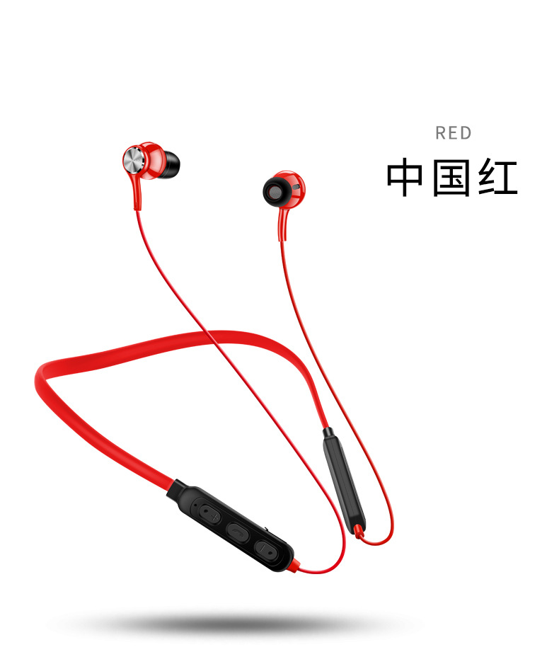 Sports Wireless Bluetooth Earphone 5.0 Dual Ear Stereo Neckband Running In-Ear Neck Hanging Bass Magnetic