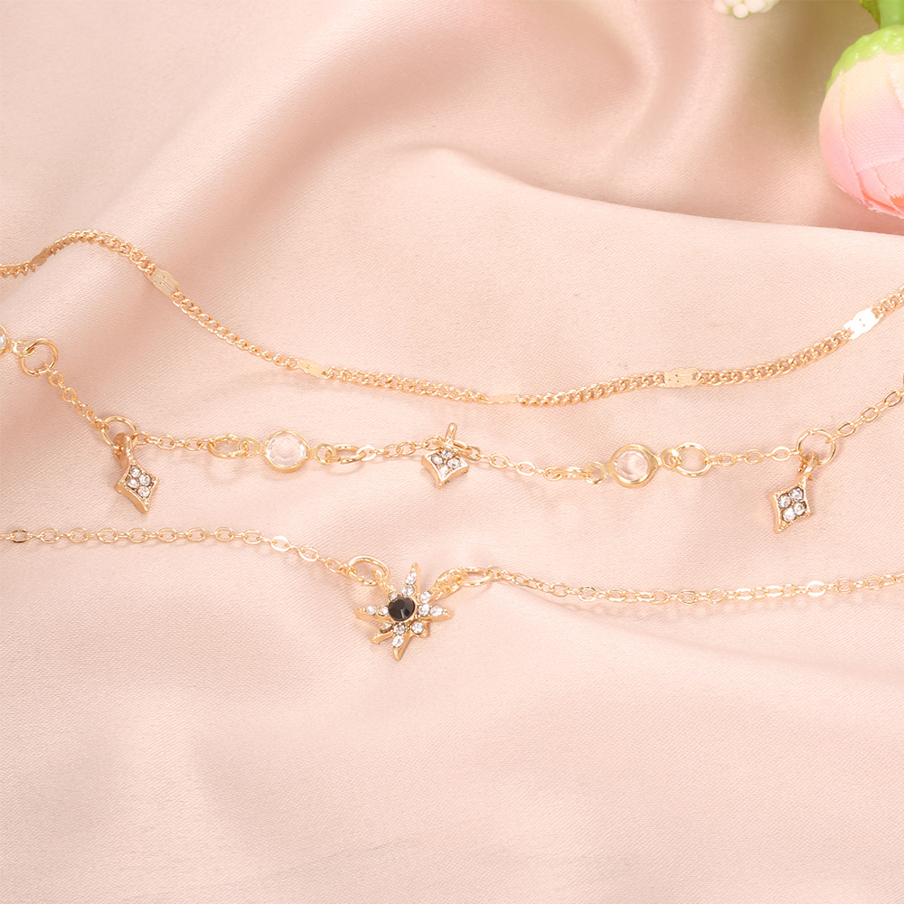 Popular New Women's Multi-Layer Star Pendant Necklace Handmade Necklace Combination