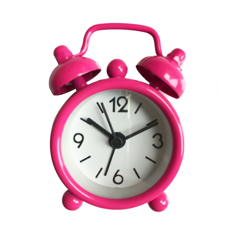 Cute Mini Metal Alarm Clock 4cm Electronic Small Alarm Clock Customizable with Logo