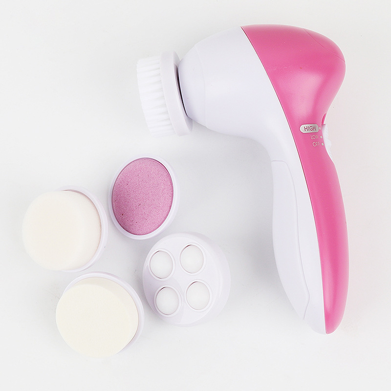 5-in-1 facial cleansing brush, electric face wash brush, facial cleansing device, massage beauty device