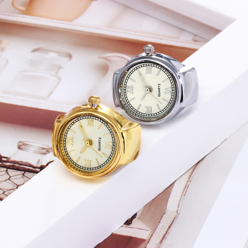 New Ring Watch Gold Rose Gold Roman Elegant Finger Watch