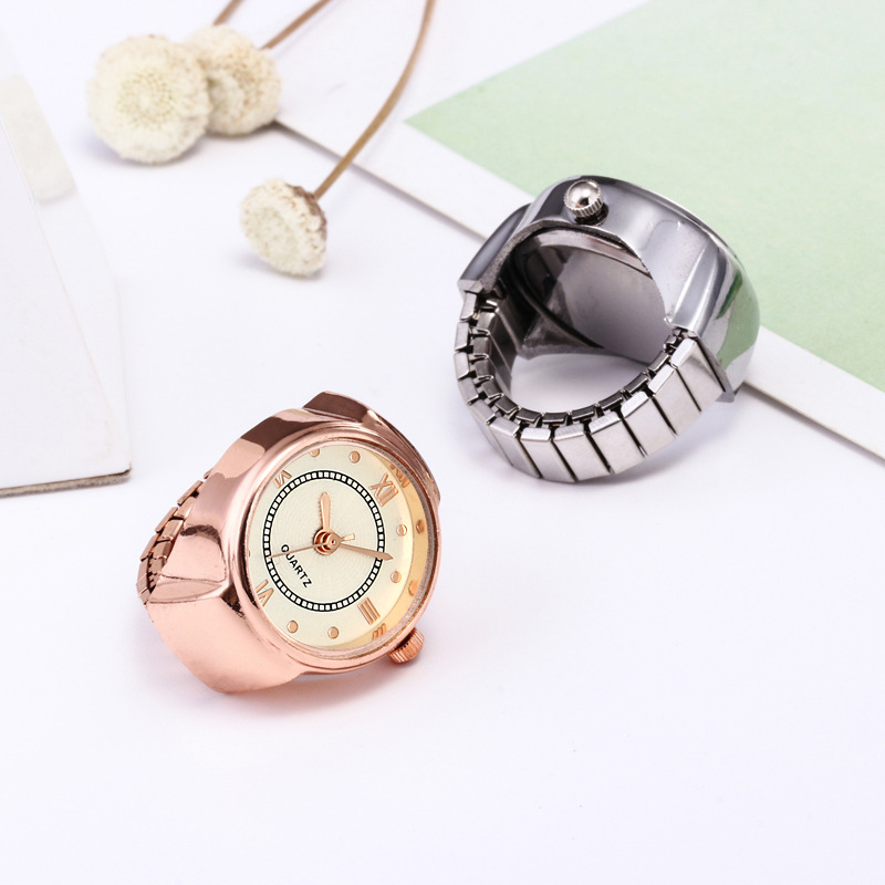 New Ring Watch Gold Rose Gold Roman Elegant Finger Watch
